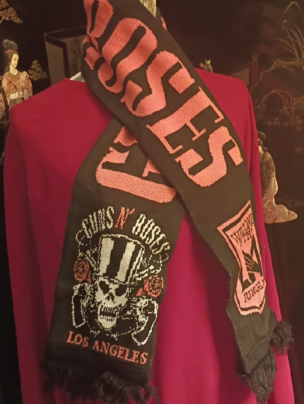 LAFC Guns N Roses Knit Black Orange Scarf 2021 BMO Stadium Were F'n Back Tour